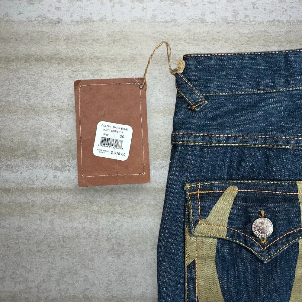 Vintage Y2K True Religion Jeans 30x32 Relaxed Flare Dark Wash Made in USA